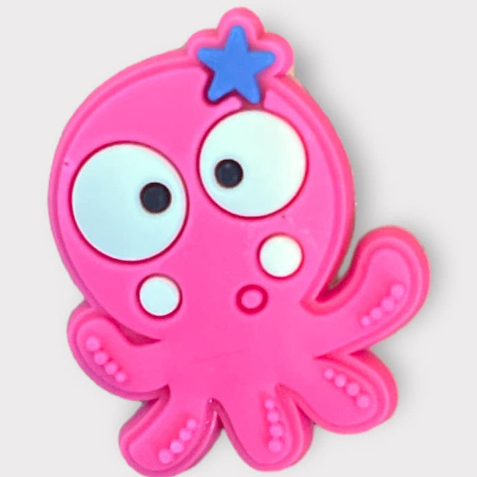 Pink Octopus Croc Charm