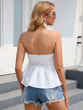 Load image into Gallery viewer, Drawstring Detail Strapless Peplum Top

