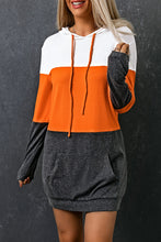Load image into Gallery viewer, Color Block Drawstring Hooded Dress
