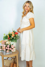 Load image into Gallery viewer, White Birch Flower Market Full Size Lace Trim Midi Dress
