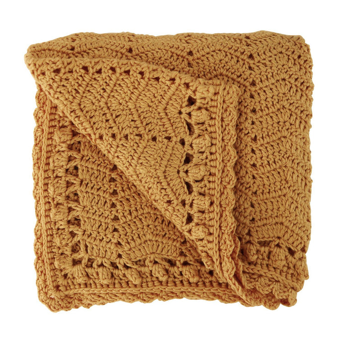Saylor Handmade Artisan Crocheted Baby Blanket in Cinnamon