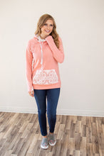 Load image into Gallery viewer, Pretty in Pink Lace Accented Hoodie

