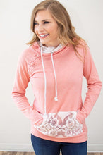 Load image into Gallery viewer, Pretty in Pink Lace Accented Hoodie
