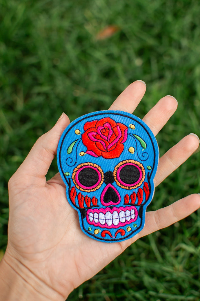 Large Sugar Skull Iron on Patch | 3 Colors