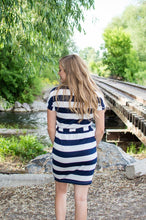 Load image into Gallery viewer, Dress with Pockets | Large Navy Stripes
