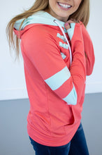 Load image into Gallery viewer, Coral and Mint Summer Varsity Hoodie
