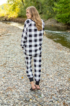 Load image into Gallery viewer, Black and White Buffalo Plaid Lounge Set
