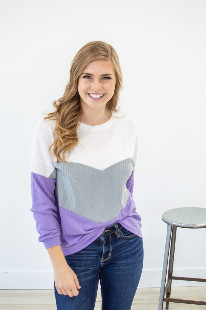 Womens Waffle Knit Shirt | Amethyst