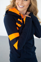 Load image into Gallery viewer, Navy/Orange Varsity Hoodie
