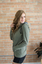 Load image into Gallery viewer, Rogue Zip Up Hoodie | Olive and Navy
