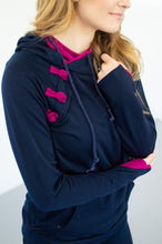 Load image into Gallery viewer, Navy and Magenta Accented Hoodie

