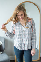 Load image into Gallery viewer, Hooded Flannel Shirt | Blush-Grey

