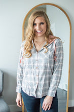 Load image into Gallery viewer, Hooded Flannel Shirt | Blush-Grey
