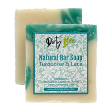 Load image into Gallery viewer, Turquoise &amp; Lace Natural Soap Bars 4oz
