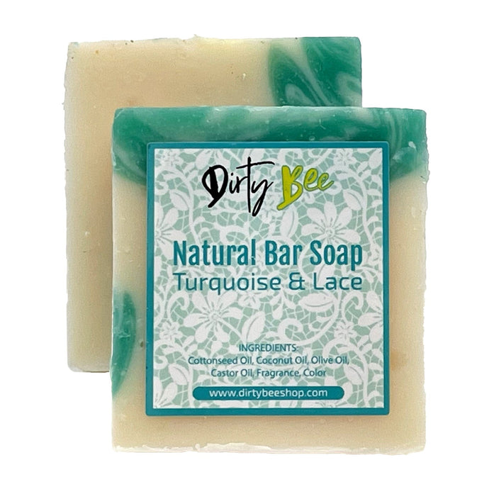 Turquoise & Lace Natural Soap Bars 4oz