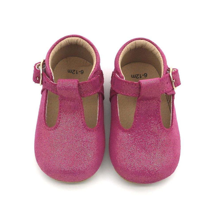 Hand Made Infant Pink Shimmer Shoes