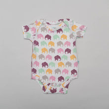 Load image into Gallery viewer, Grow With Me&#39; Short Sleeved Onesie - Lavender Elephant
