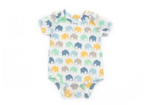 Load image into Gallery viewer, Grow With Me&#39; Short Sleeved Onesie - Blue Elephant
