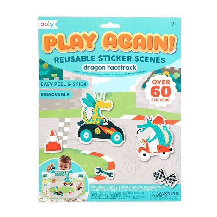 Play Again! Reusable Sticker Scenes: Dragon Racetrack